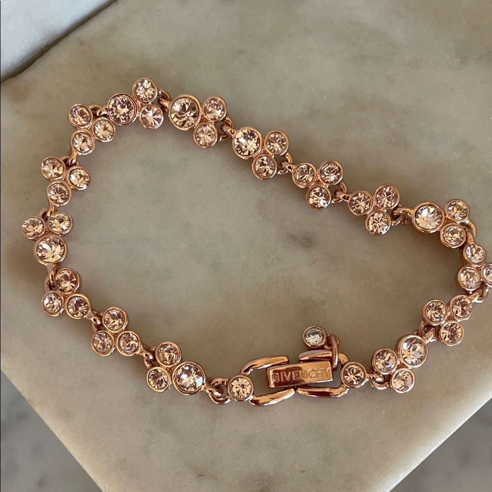 GIVENCHY Rose Gold Tennis Bracelet with Clear Crystals - Picture 6 of 16